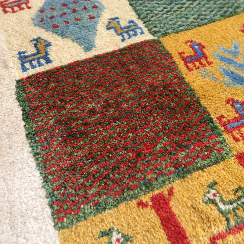 【セミオーダー受付中】  サイズ変更OK　カラー変更OK イラン　シラーズ産　ギャッベ 　（bl-10443）