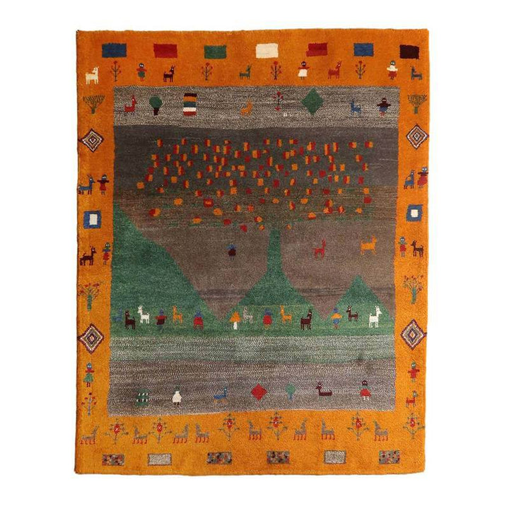 【セミオーダー受付中】  サイズ変更OK　カラー変更OK イラン　シラーズ産　ギャッベ 　（bl-10444）