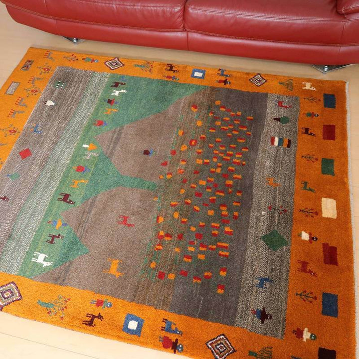 【セミオーダー受付中】  サイズ変更OK　カラー変更OK イラン　シラーズ産　ギャッベ 　（bl-10444）