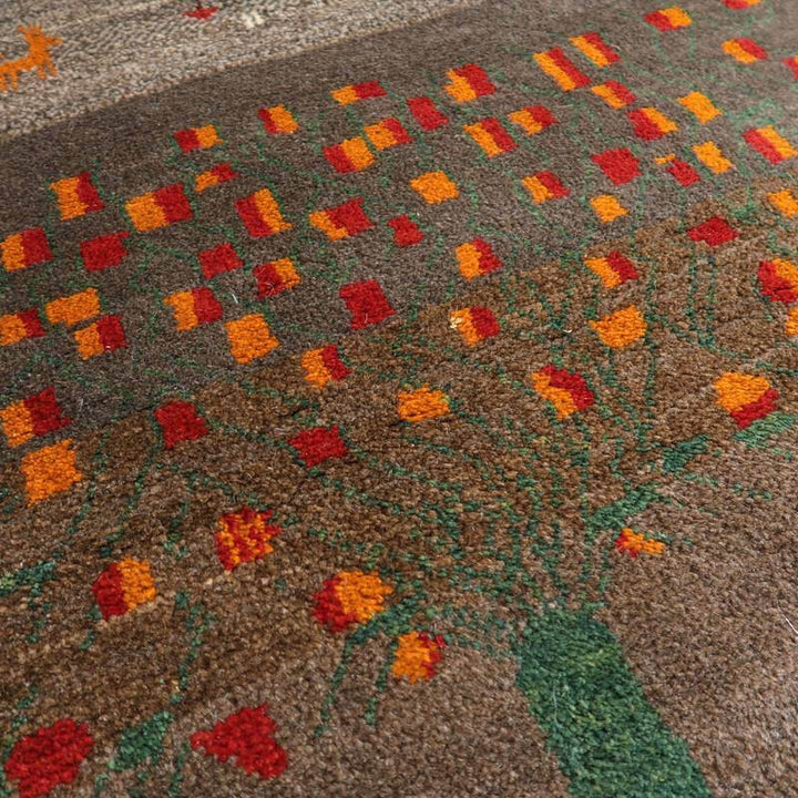 【セミオーダー受付中】  サイズ変更OK　カラー変更OK イラン　シラーズ産　ギャッベ 　（bl-10444）