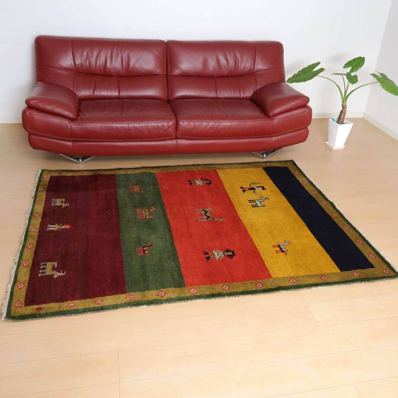 【セミオーダー受付中】  サイズ変更OK　カラー変更OK イラン　シラーズ産　ギャッベ 　（bl-10445）