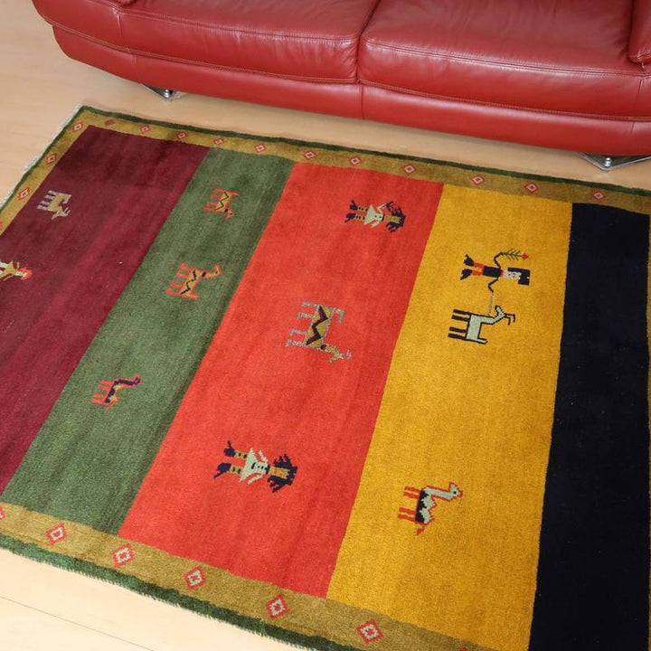 【セミオーダー受付中】  サイズ変更OK　カラー変更OK イラン　シラーズ産　ギャッベ 　（bl-10445）