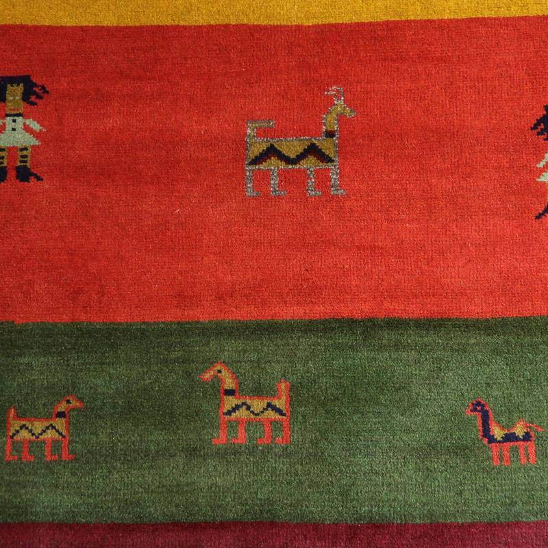 【セミオーダー受付中】  サイズ変更OK　カラー変更OK イラン　シラーズ産　ギャッベ 　（bl-10445）