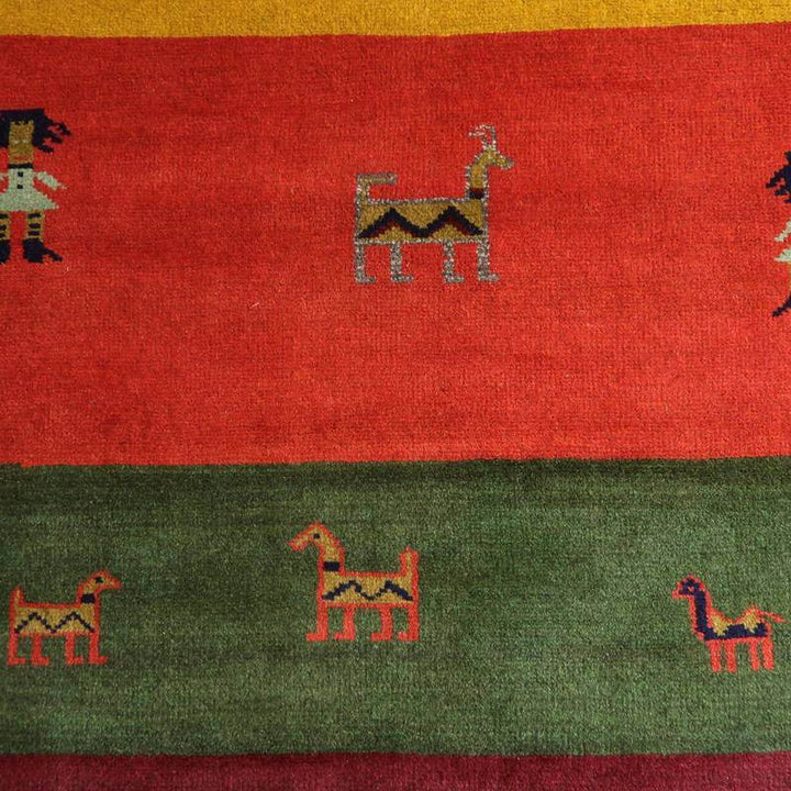 【セミオーダー受付中】  サイズ変更OK　カラー変更OK イラン　シラーズ産　ギャッベ 　（bl-10445）