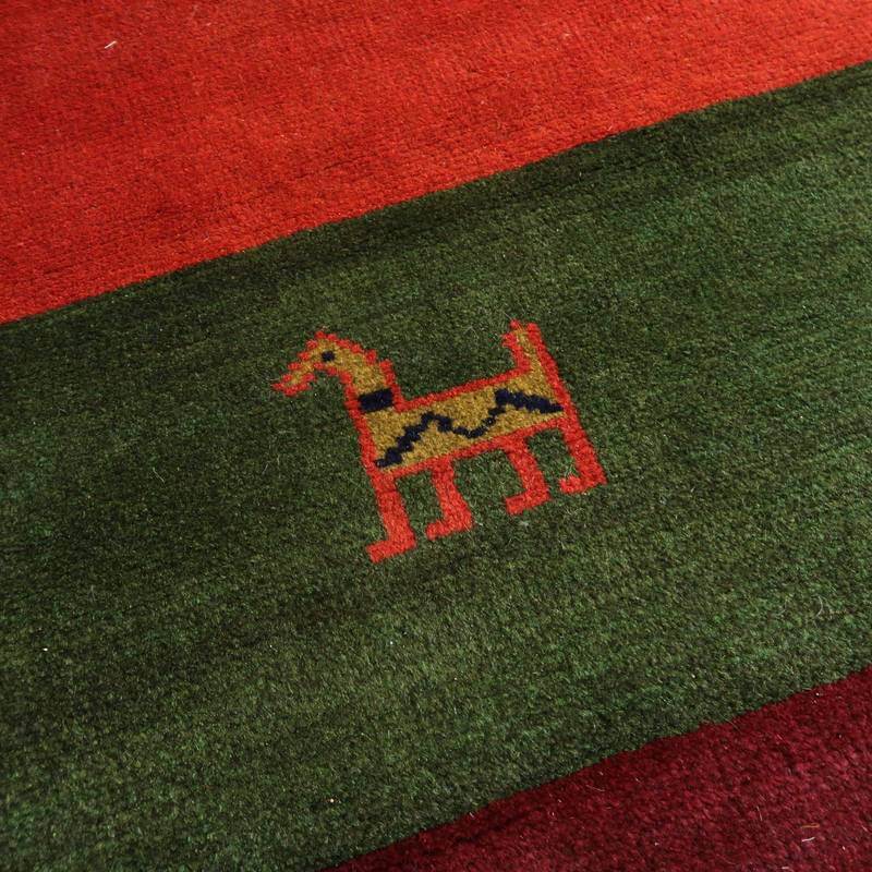 【セミオーダー受付中】  サイズ変更OK　カラー変更OK イラン　シラーズ産　ギャッベ 　（bl-10445）