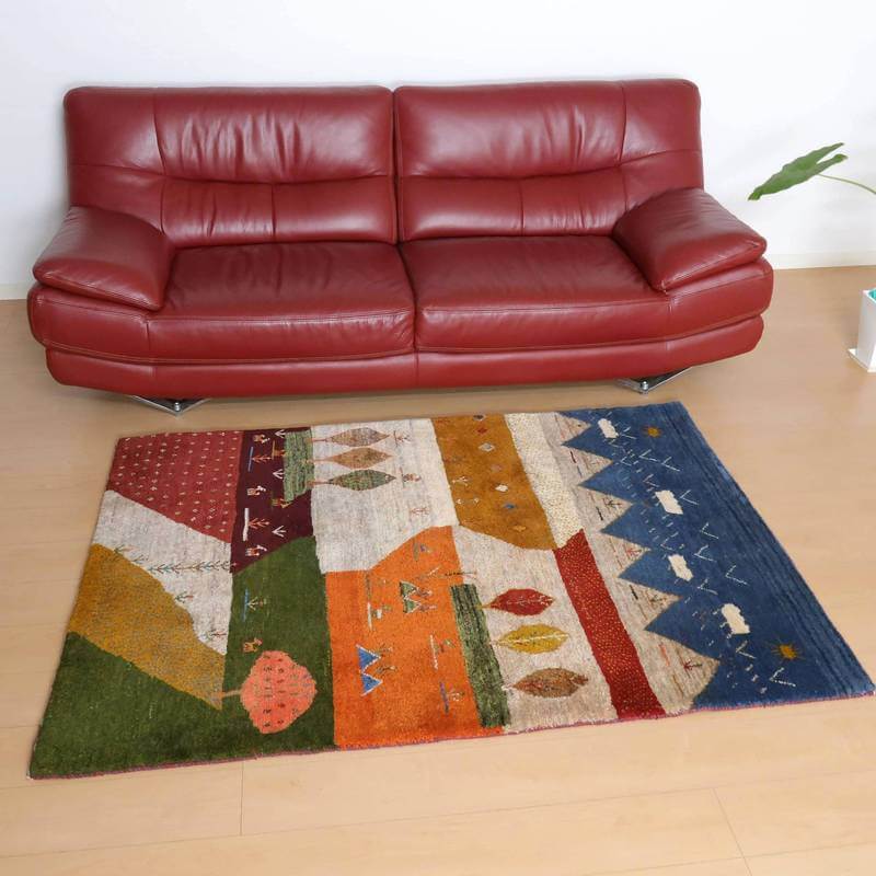 【セミオーダー受付中】  サイズ変更OK　カラー変更OK イラン　シラーズ産　ギャッベ 　（bl-10479）