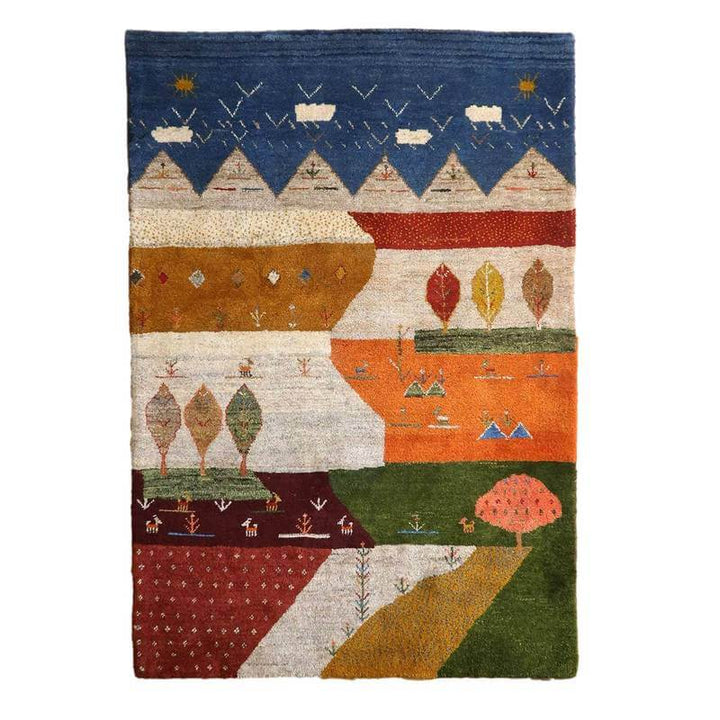 【セミオーダー受付中】  サイズ変更OK　カラー変更OK イラン　シラーズ産　ギャッベ 　（bl-10479）