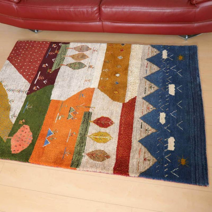 【セミオーダー受付中】  サイズ変更OK　カラー変更OK イラン　シラーズ産　ギャッベ 　（bl-10479）