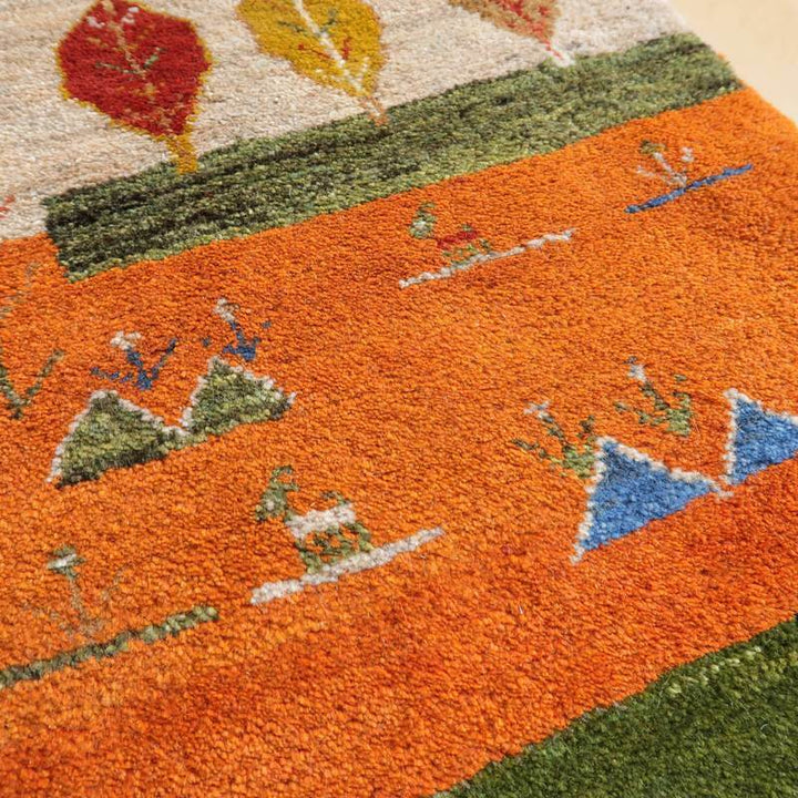 【セミオーダー受付中】  サイズ変更OK　カラー変更OK イラン　シラーズ産　ギャッベ 　（bl-10479）