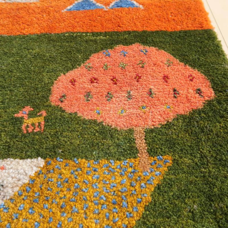 【セミオーダー受付中】  サイズ変更OK　カラー変更OK イラン　シラーズ産　ギャッベ 　（bl-10479）