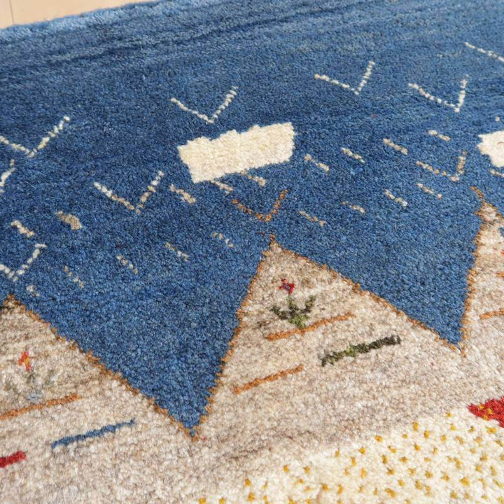 【セミオーダー受付中】  サイズ変更OK　カラー変更OK イラン　シラーズ産　ギャッベ 　（bl-10479）