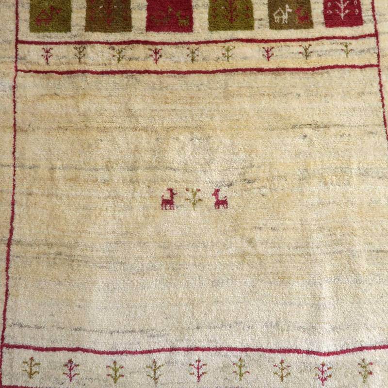 【セミオーダー受付中】  サイズ変更OK　カラー変更OK イラン　シラーズ産　ギャッベ 　（bl-10481）