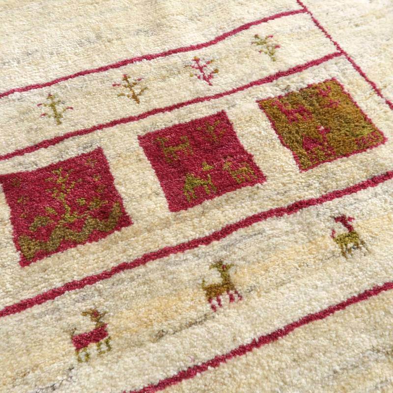 【セミオーダー受付中】  サイズ変更OK　カラー変更OK イラン　シラーズ産　ギャッベ 　（bl-10481）