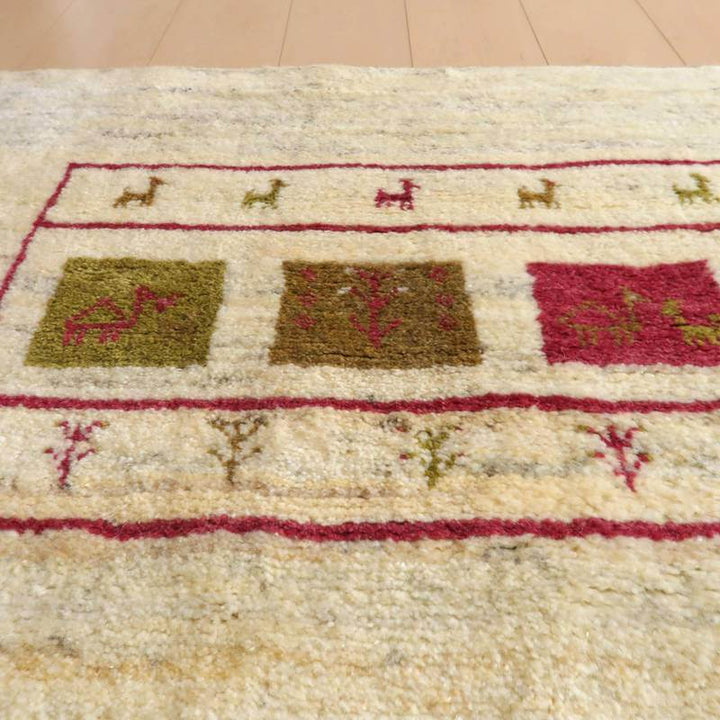 【セミオーダー受付中】  サイズ変更OK　カラー変更OK イラン　シラーズ産　ギャッベ 　（bl-10481）