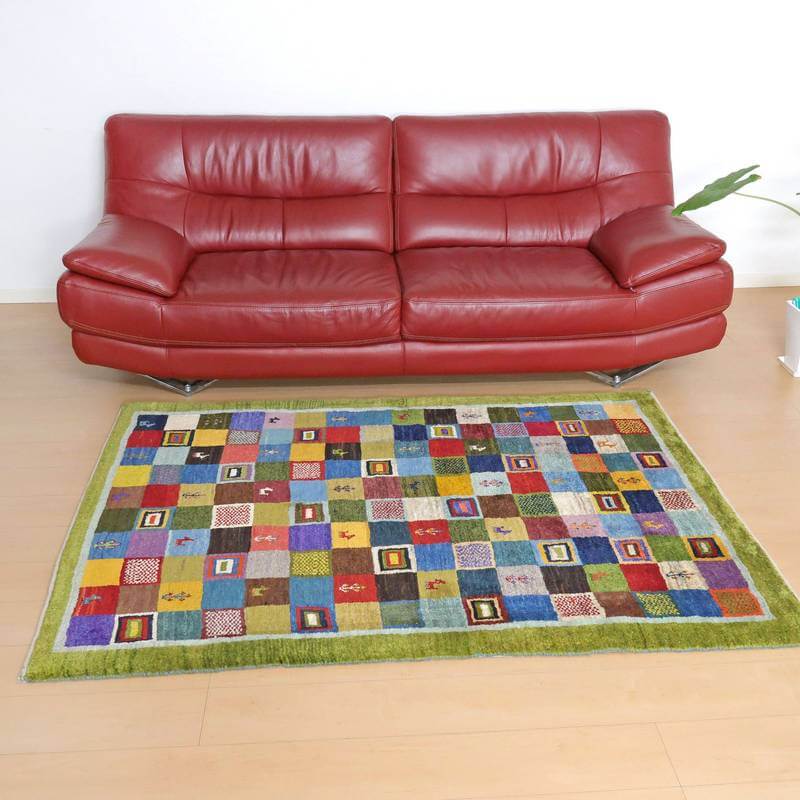 【セミオーダー受付中】  サイズ変更OK　カラー変更OK イラン　シラーズ産　ギャッベ 　（bl-10500）