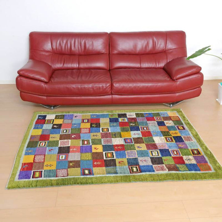 【セミオーダー受付中】  サイズ変更OK　カラー変更OK イラン　シラーズ産　ギャッベ 　（bl-10500）