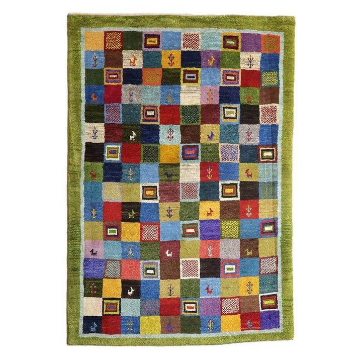 【セミオーダー受付中】  サイズ変更OK　カラー変更OK イラン　シラーズ産　ギャッベ 　（bl-10500）