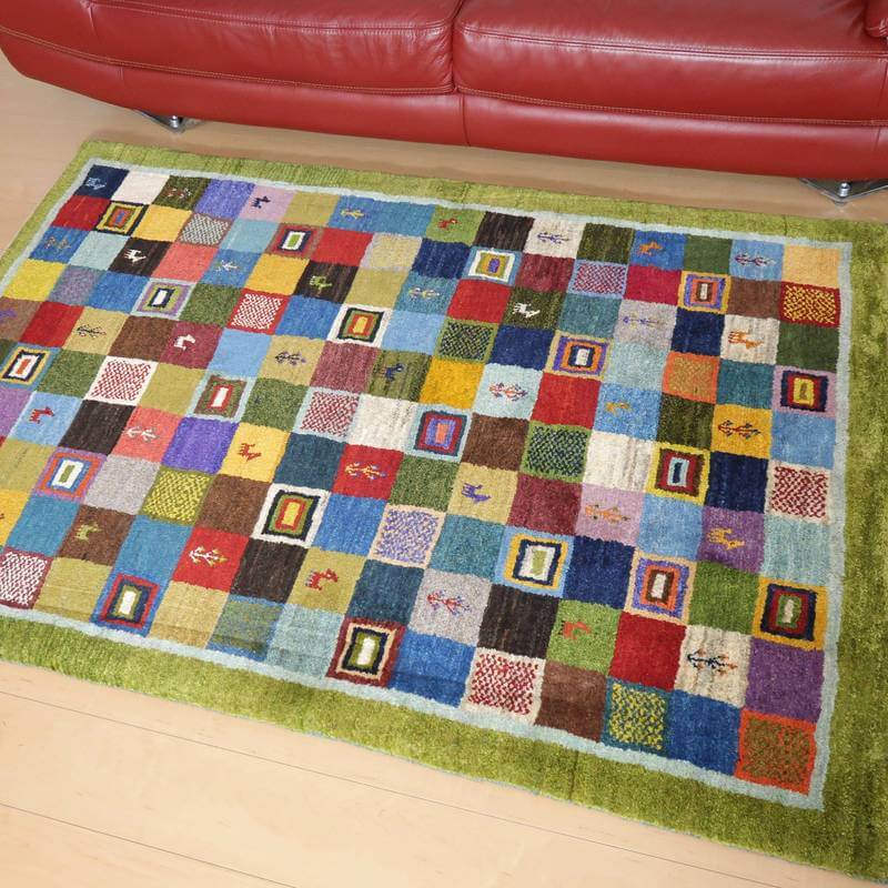 【セミオーダー受付中】  サイズ変更OK　カラー変更OK イラン　シラーズ産　ギャッベ 　（bl-10500）