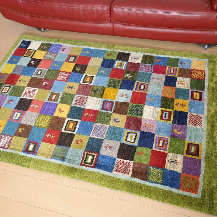 【セミオーダー受付中】  サイズ変更OK　カラー変更OK イラン　シラーズ産　ギャッベ 　（bl-10500）