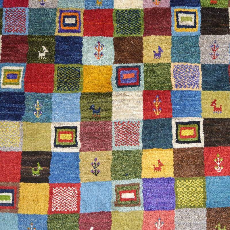 【セミオーダー受付中】  サイズ変更OK　カラー変更OK イラン　シラーズ産　ギャッベ 　（bl-10500）