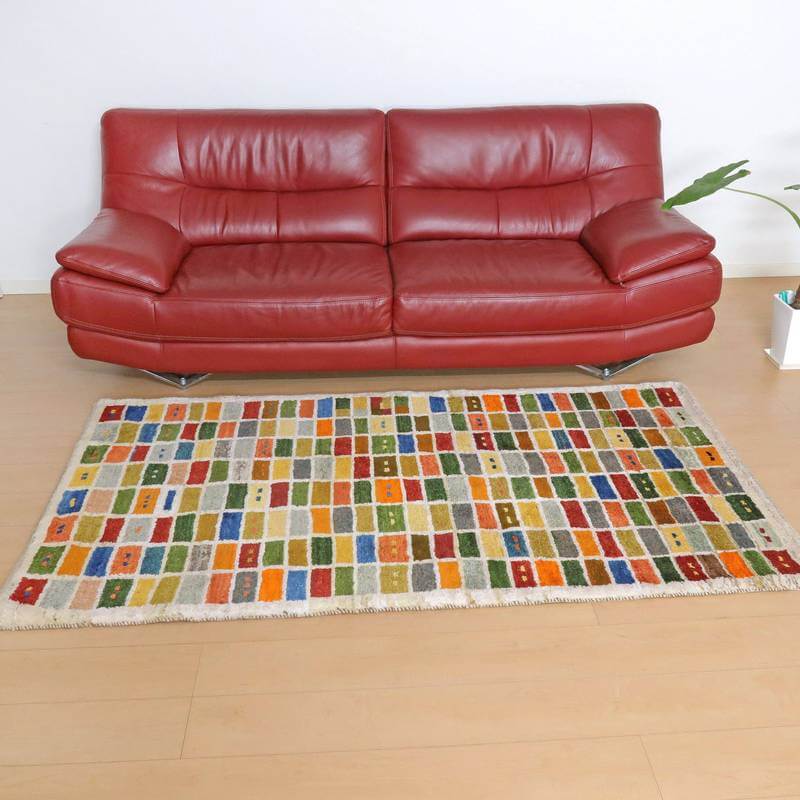 【セミオーダー受付中】  サイズ変更OK　カラー変更OK イラン　シラーズ産　ギャッベ 　（bl-10501）