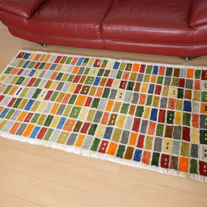 【セミオーダー受付中】  サイズ変更OK　カラー変更OK イラン　シラーズ産　ギャッベ 　（bl-10501）