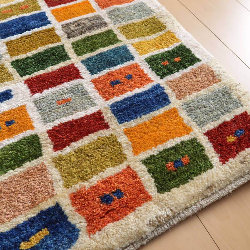 【セミオーダー受付中】  サイズ変更OK　カラー変更OK イラン　シラーズ産　ギャッベ 　（bl-10501）