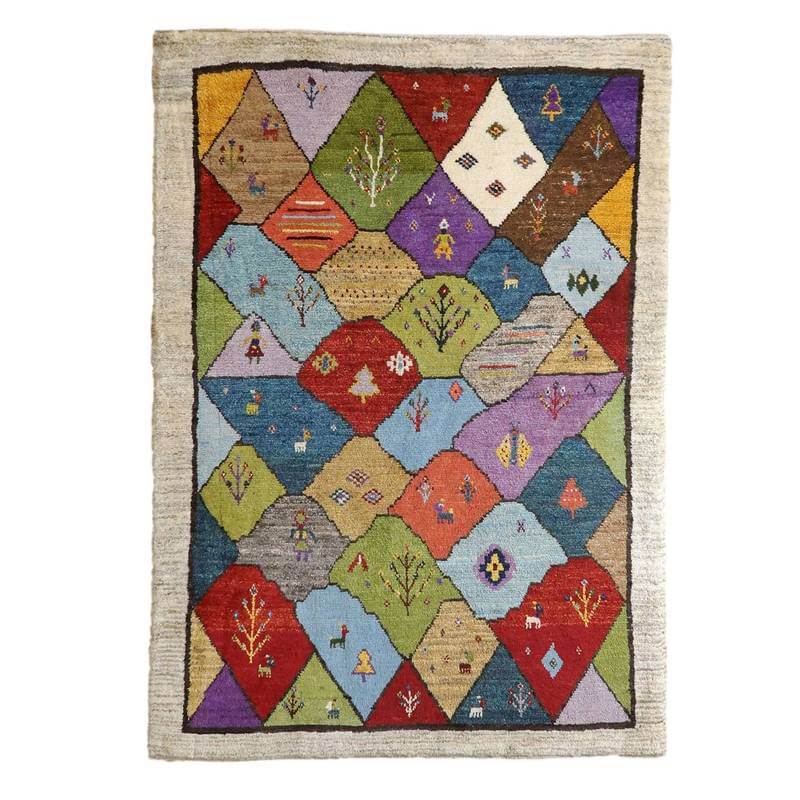 【セミオーダー受付中】  サイズ変更OK　カラー変更OK イラン　シラーズ産　ギャッベ 　（bl-10503）