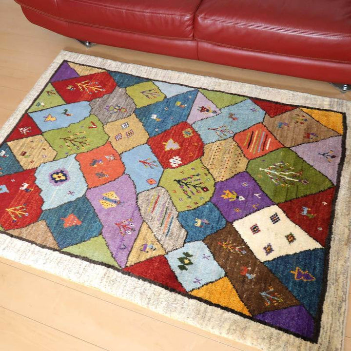 【セミオーダー受付中】  サイズ変更OK　カラー変更OK イラン　シラーズ産　ギャッベ 　（bl-10503）