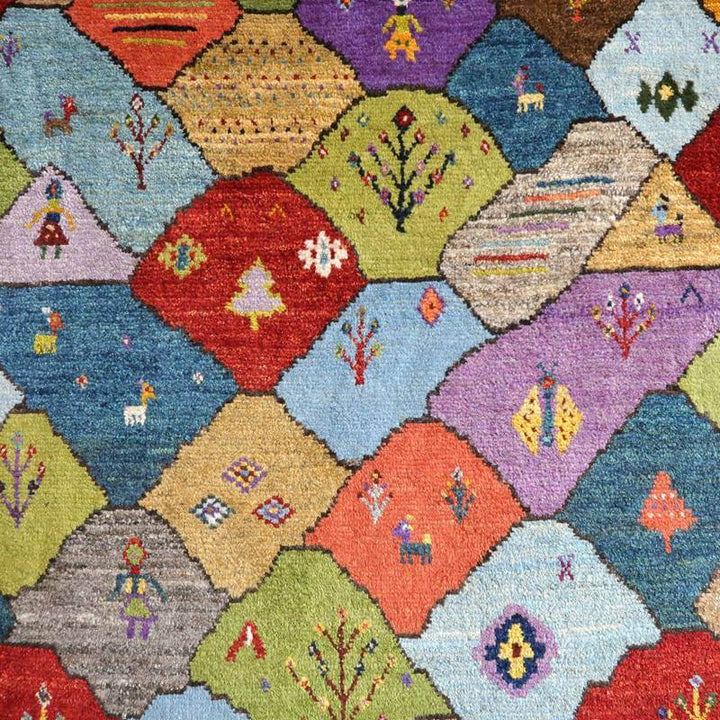 【セミオーダー受付中】  サイズ変更OK　カラー変更OK イラン　シラーズ産　ギャッベ 　（bl-10503）