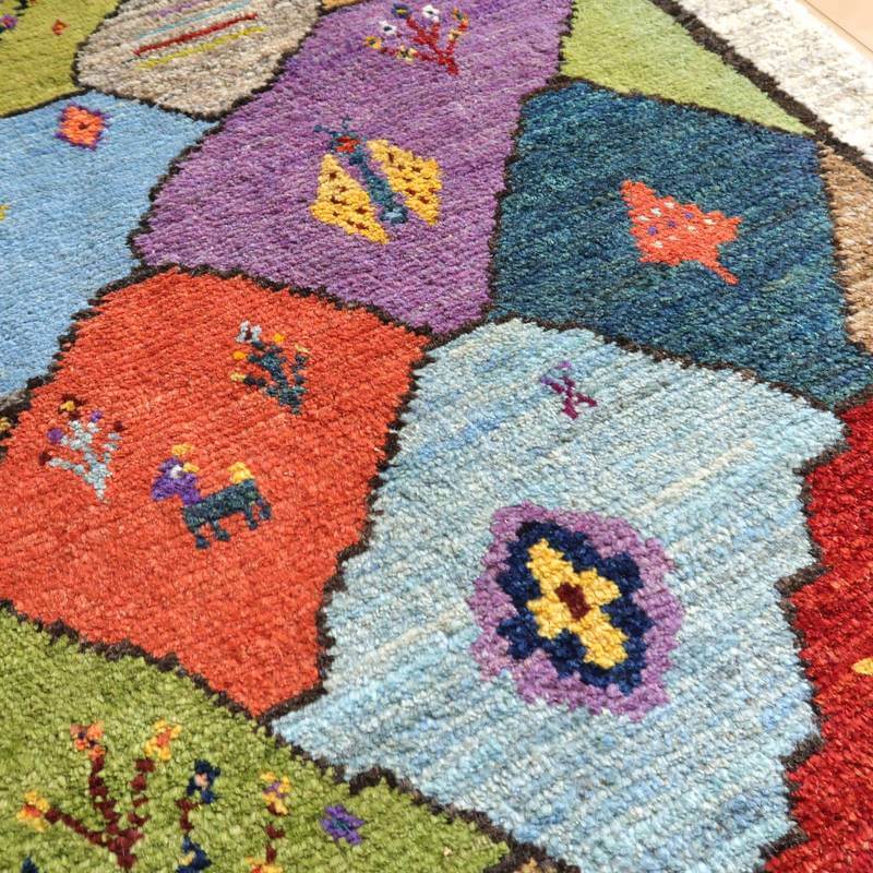 【セミオーダー受付中】  サイズ変更OK　カラー変更OK イラン　シラーズ産　ギャッベ 　（bl-10503）