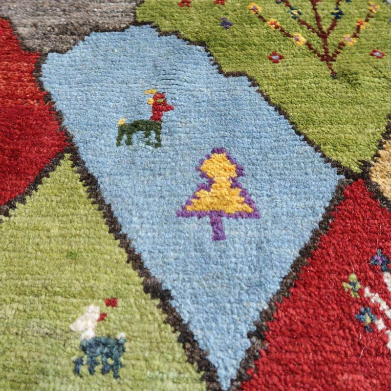 【セミオーダー受付中】  サイズ変更OK　カラー変更OK イラン　シラーズ産　ギャッベ 　（bl-10503）