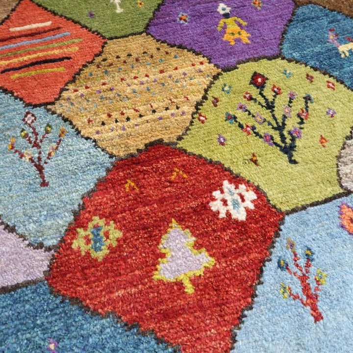 【セミオーダー受付中】  サイズ変更OK　カラー変更OK イラン　シラーズ産　ギャッベ 　（bl-10503）