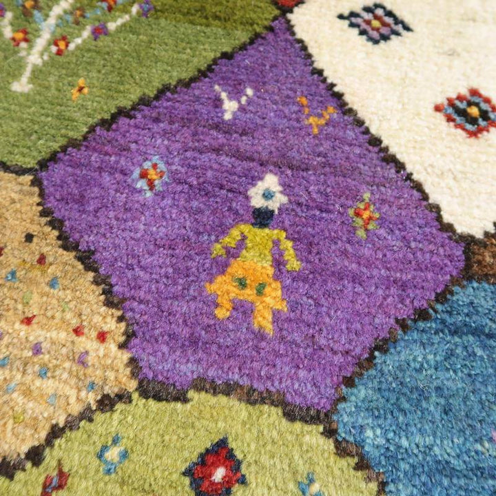 【セミオーダー受付中】  サイズ変更OK　カラー変更OK イラン　シラーズ産　ギャッベ 　（bl-10503）