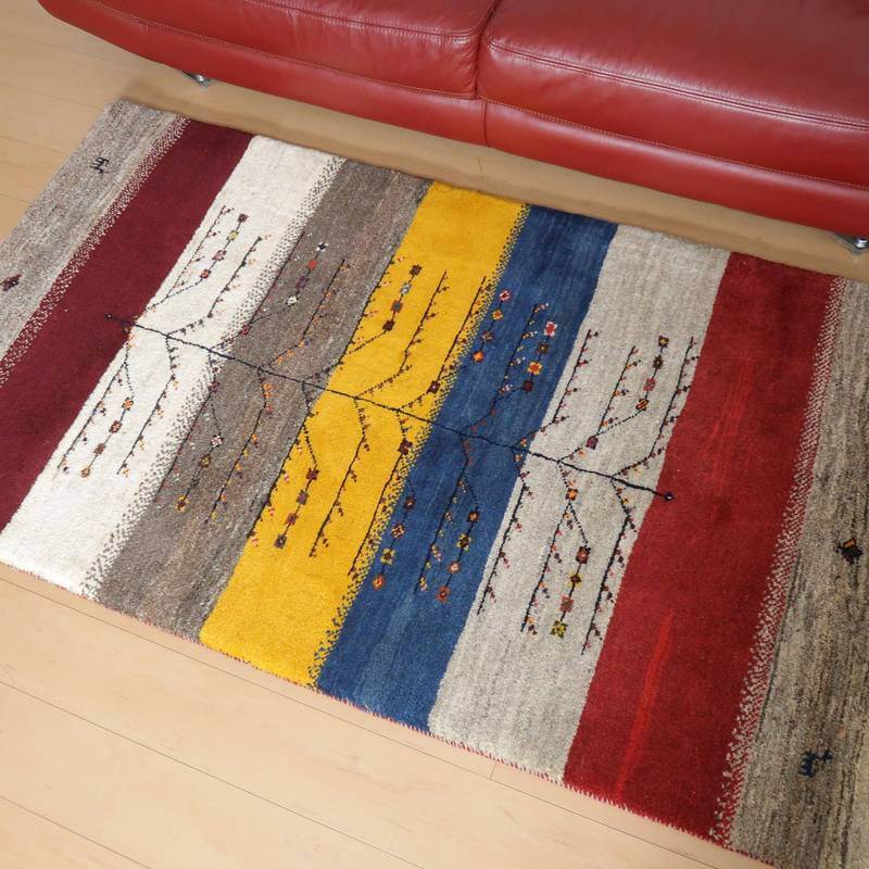 【セミオーダー受付中】  サイズ変更OK　カラー変更OK イラン　シラーズ産　ギャッベ 　（bl-10514）