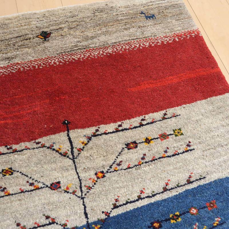 【セミオーダー受付中】  サイズ変更OK　カラー変更OK イラン　シラーズ産　ギャッベ 　（bl-10514）