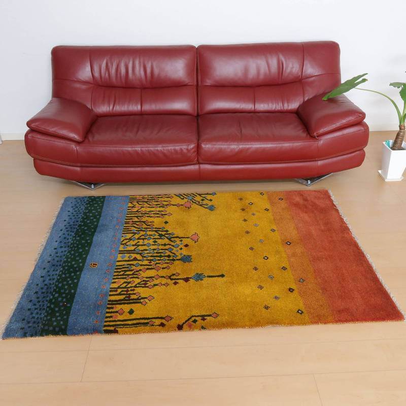 【セミオーダー受付中】  サイズ変更OK　カラー変更OK イラン　シラーズ産　ギャッベ 　（bl-10526）