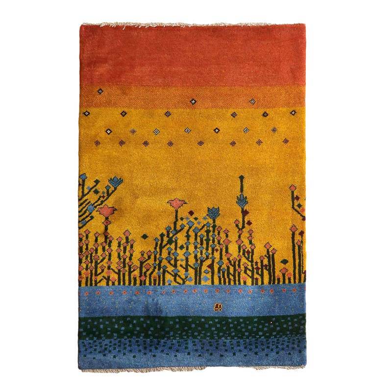 【セミオーダー受付中】  サイズ変更OK　カラー変更OK イラン　シラーズ産　ギャッベ 　（bl-10526）