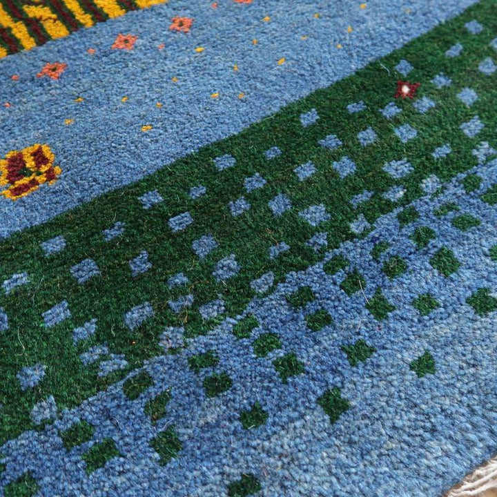 【セミオーダー受付中】  サイズ変更OK　カラー変更OK イラン　シラーズ産　ギャッベ 　（bl-10526）