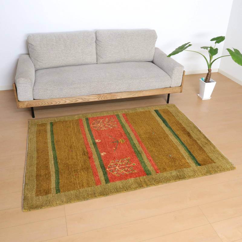 【セミオーダー受付中】  サイズ変更OK　カラー変更OK イラン　シラーズ産　ギャッベ 　（bl-10527）