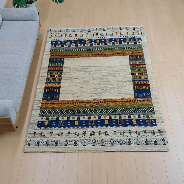 【セミオーダー受付中】  サイズ変更OK　カラー変更OK イラン　シラーズ産　ギャッベ 　（bl-11323）