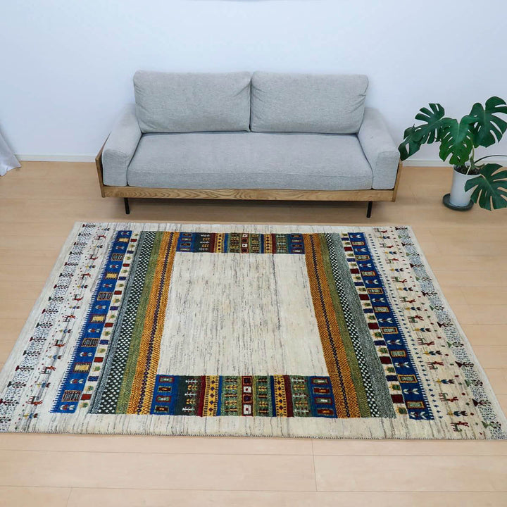 【セミオーダー受付中】  サイズ変更OK　カラー変更OK イラン　シラーズ産　ギャッベ 　（bl-11323）