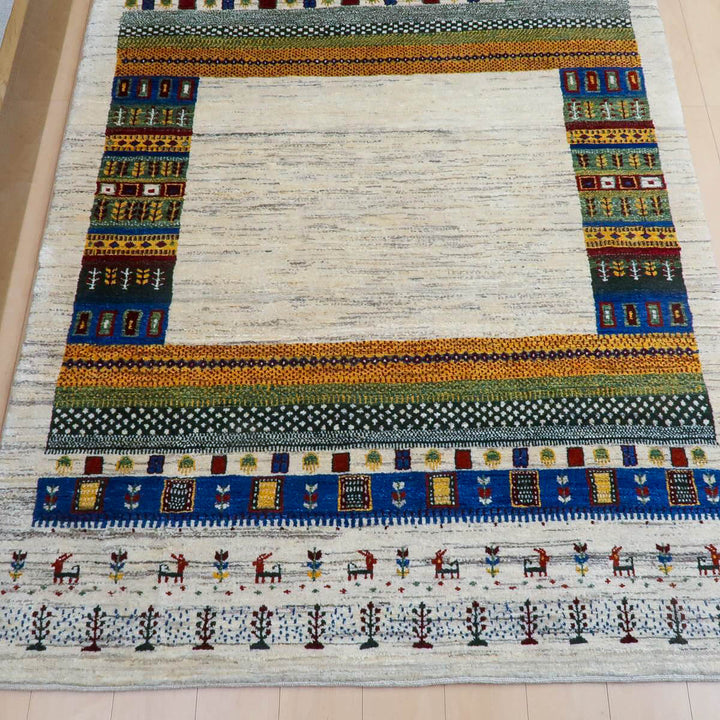 【セミオーダー受付中】  サイズ変更OK　カラー変更OK イラン　シラーズ産　ギャッベ 　（bl-11323）