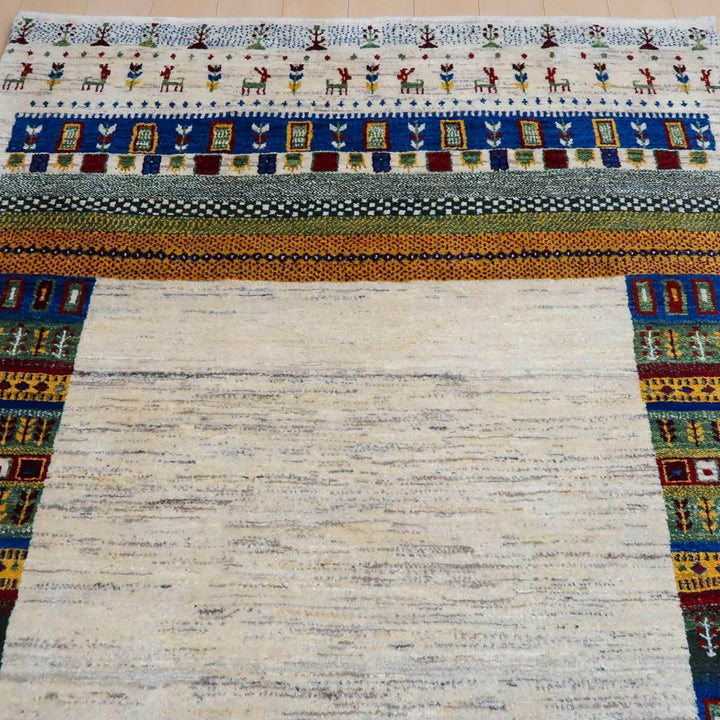 【セミオーダー受付中】  サイズ変更OK　カラー変更OK イラン　シラーズ産　ギャッベ 　（bl-11323）