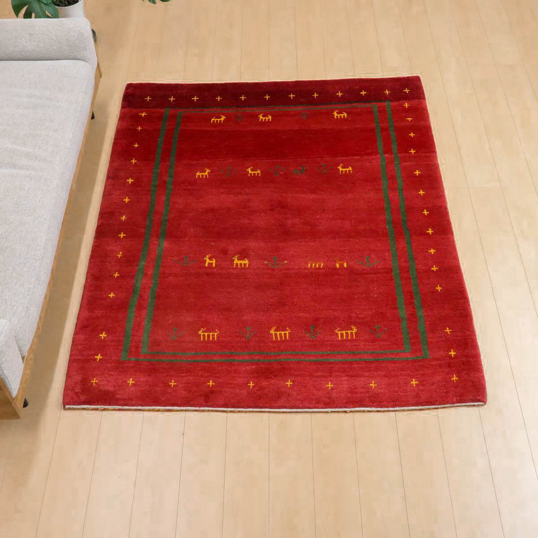 【セミオーダー受付中】  サイズ変更OK　カラー変更OK イラン　シラーズ産　ギャッベ 　（bl-11324）