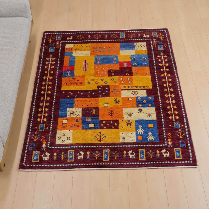 【セミオーダー受付中】  サイズ変更OK　カラー変更OK イラン　シラーズ産　ギャッベ 　（bl-11326）