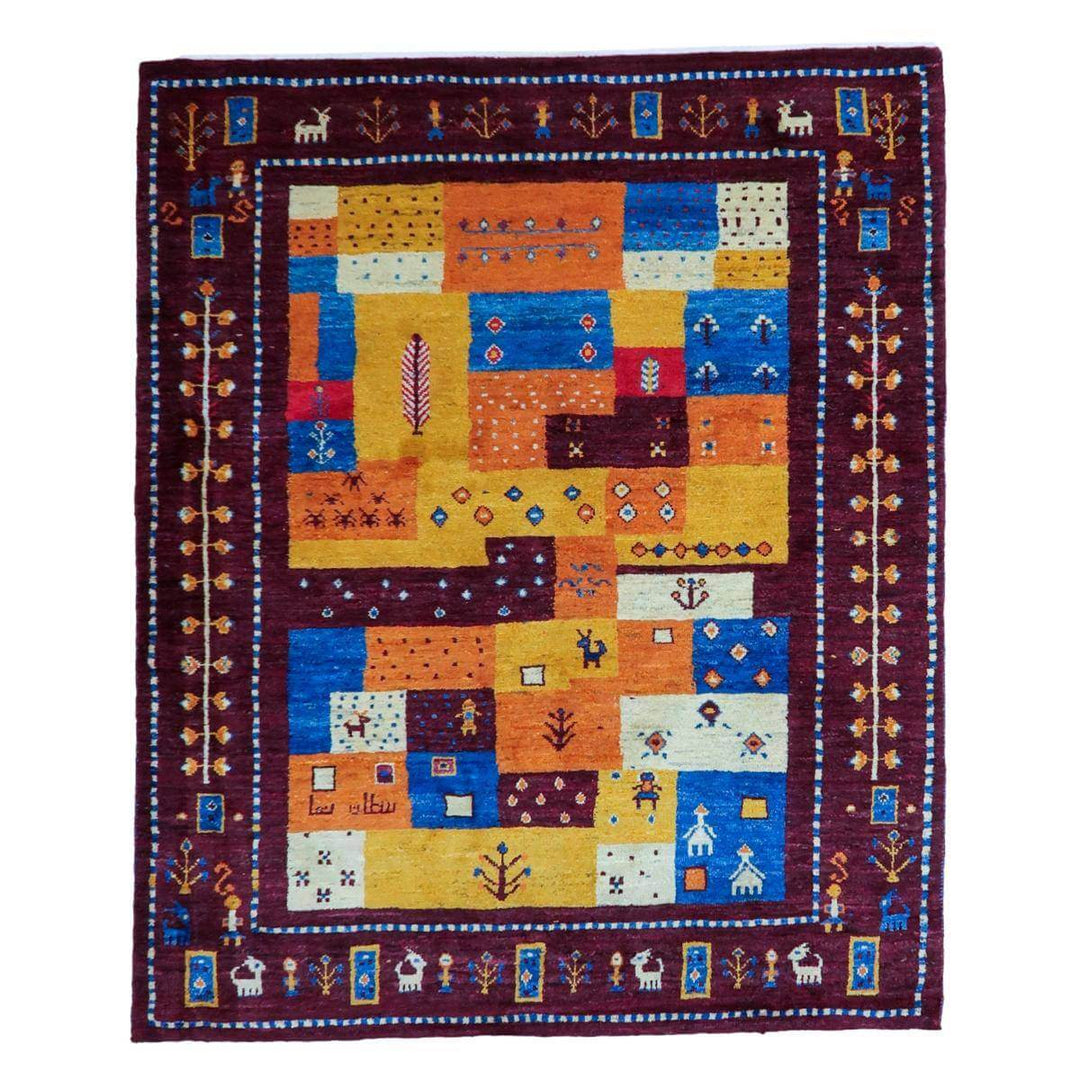 【セミオーダー受付中】  サイズ変更OK　カラー変更OK イラン　シラーズ産　ギャッベ 　（bl-11326）