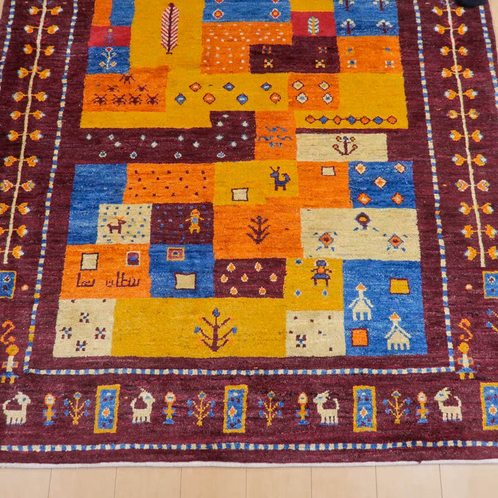 【セミオーダー受付中】  サイズ変更OK　カラー変更OK イラン　シラーズ産　ギャッベ 　（bl-11326）