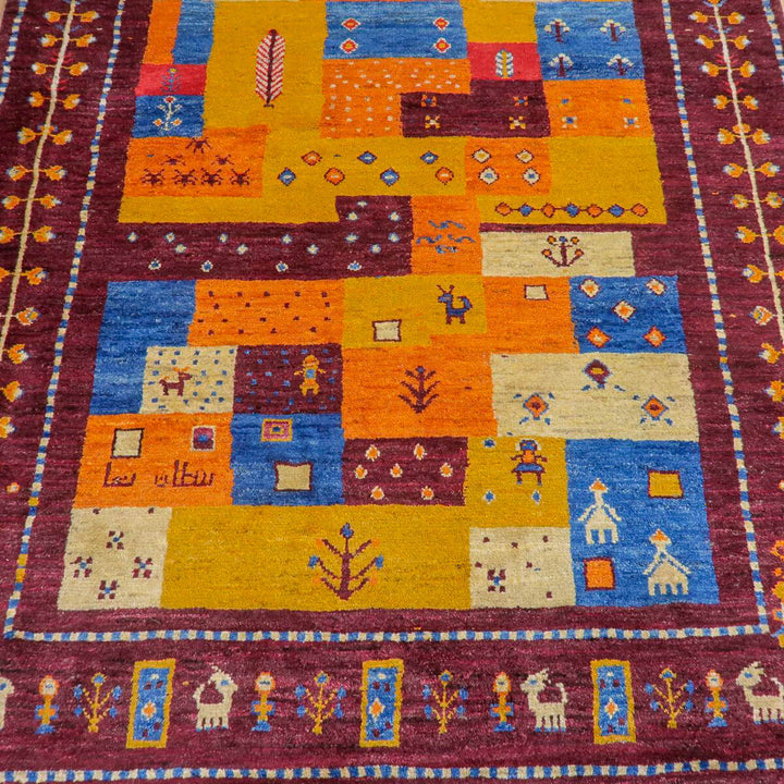 【セミオーダー受付中】  サイズ変更OK　カラー変更OK イラン　シラーズ産　ギャッベ 　（bl-11326）