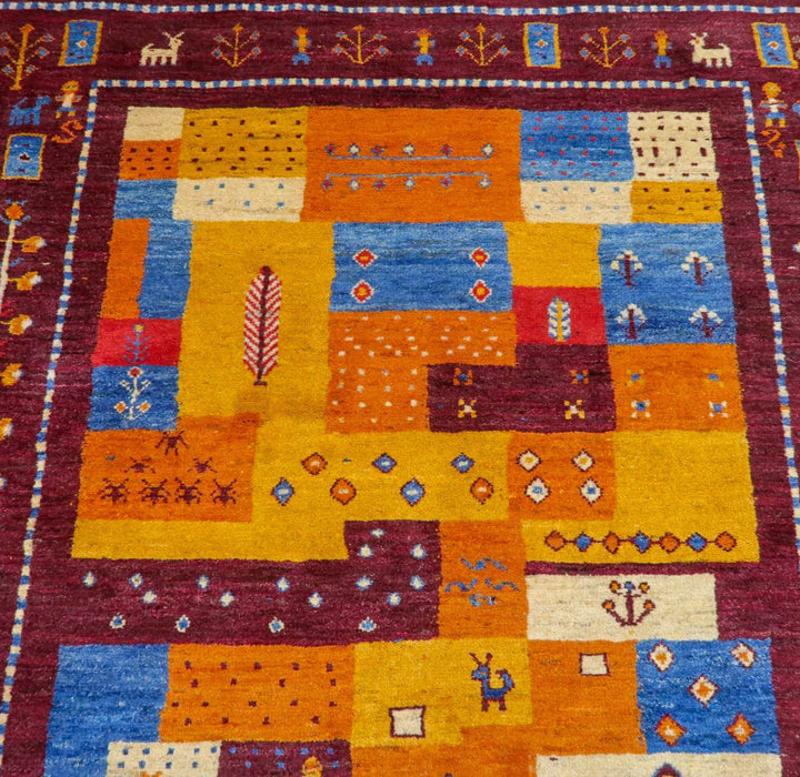 【セミオーダー受付中】  サイズ変更OK　カラー変更OK イラン　シラーズ産　ギャッベ 　（bl-11326）